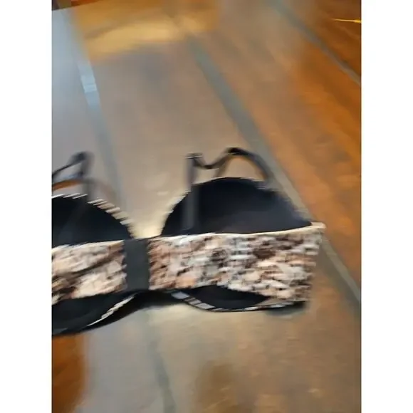 Victoria's Secret Very Sexy Strapless Cheetah Print Bra 36c Brown Black White - Picture 3 of 10